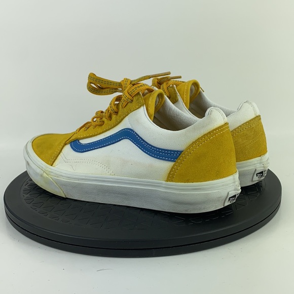 Vans Old Skool Yellow/Blue/White Suede Skate Shoes Women's Size 8 - Picture 7 of 12
